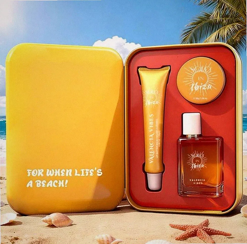 Valencia Vibes Travel Gift Set Eau de Parfum Body Cream Lip Balm 3 Piece Set